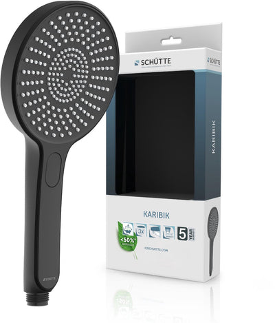 Douchette à main Schütte karibik - pomme de douche ronde - noir mat