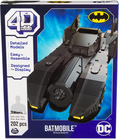 4d build dc batman - batmobile rétro - puzzle 3d - 202 pièces - kit de construction en carton