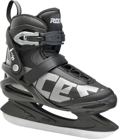 Roces – icy 5 – patins de hockey sur glace – patins hommes – noir argent – doublure thermo fit renfort de cheville renforcé – taille eu 44