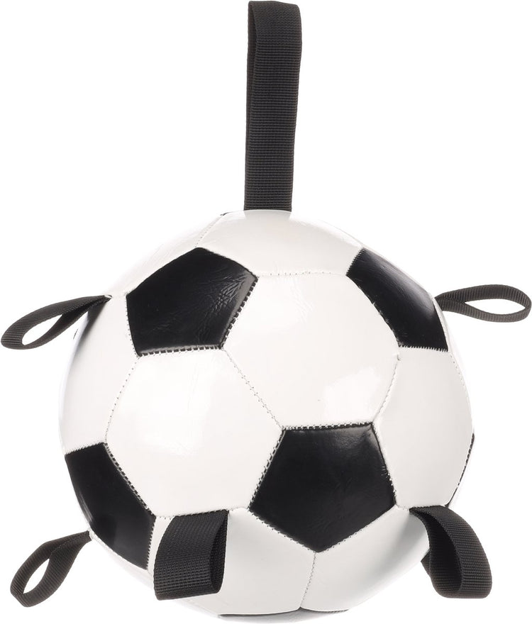 Jouet pour chien Flamingo – Chien de football flottant – Jouet aquatique interactif avec poignées – Towa Football blanc noir – ø 19 cm