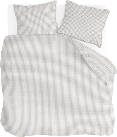 Housse de couette Walra lignes croisées - 200x220 - 100% coton (bci) - beige