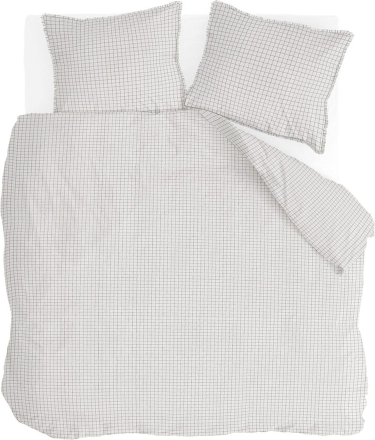 Housse de couette Walra lignes croisées - 200x220 - 100% coton (bci) - beige