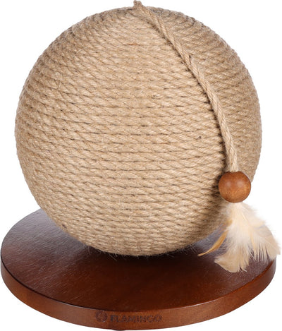 Jouet pour chat Flamingo - jouet pour chat balle à gratter estrella marron ø 24,5 cm - balle de jouet interactive avec corde à gratter en jute et ressort - jouet à gratter pour chat compact et élégant