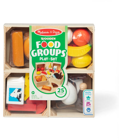 Melissa Doug – groupes alimentaires en bois – 21 pièces – avec boîtes de rangement