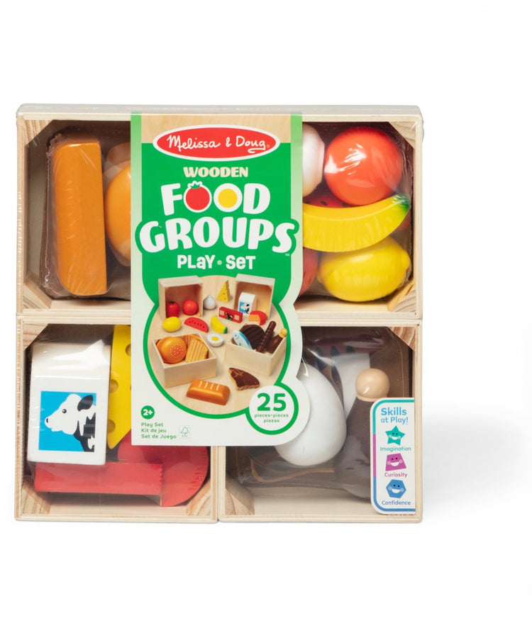 Melissa Doug – groupes alimentaires en bois – 21 pièces – avec boîtes de rangement