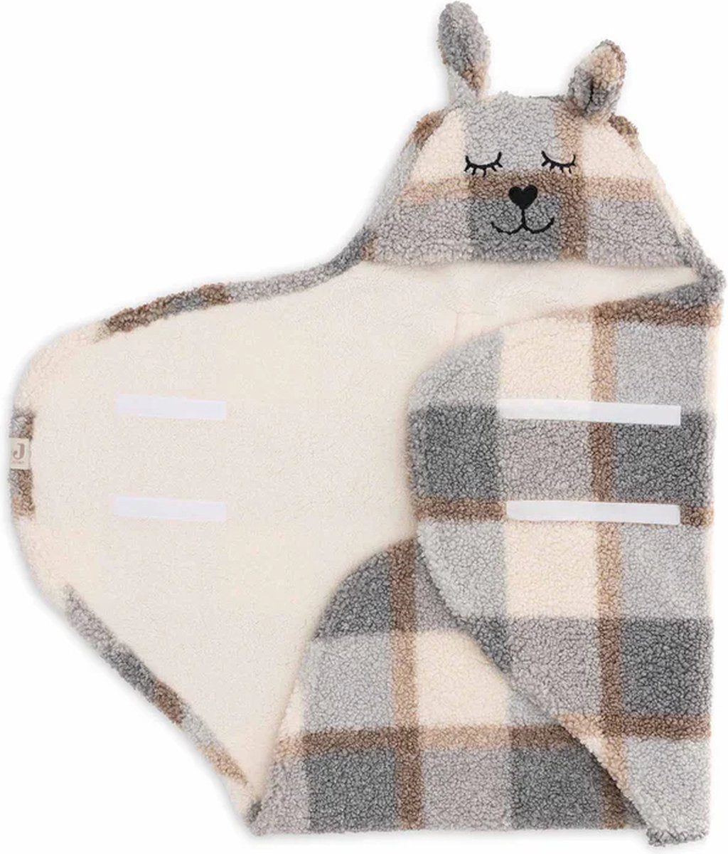 Jollein couverture d'écharpe bébé - lapin - boucle à carreaux - 100x105cm