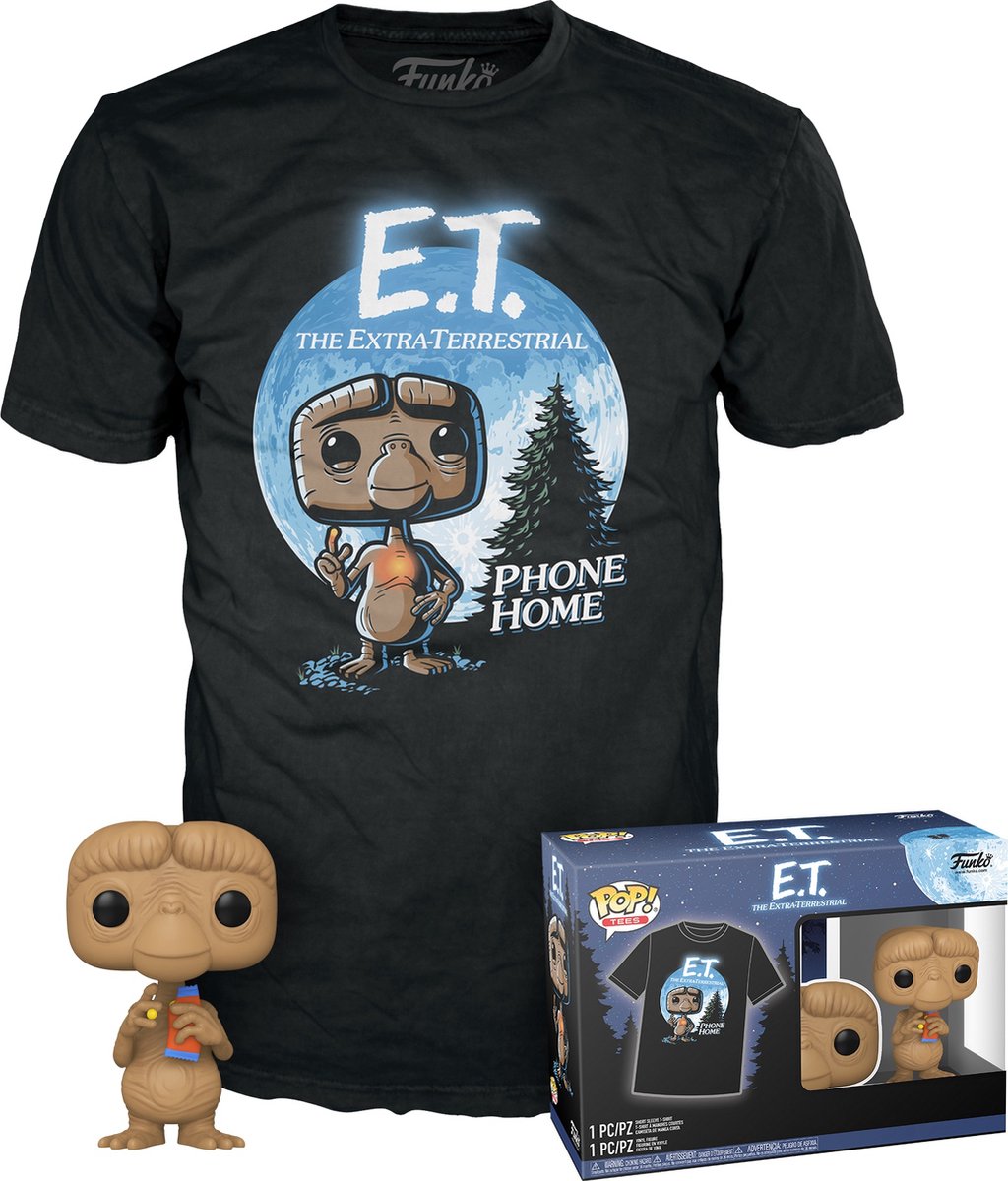 Funko et. ensemble de t-shirts à figurines à collectionner -m- pop! tee box etc. avec bonbons noir
