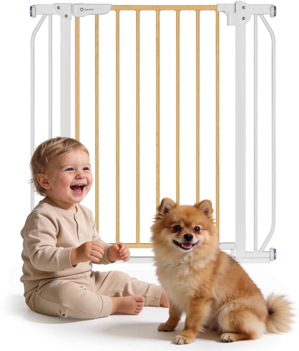 Barrière d'escalier de sécurité Lionelo - 75 à 105 cm pour escalier et porte - seuil bas - fermeture automatique - ouverture des deux côtés - barrière pour chien - barrière d'escalier - barrière de sécurité - barrière enfant
