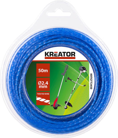 Kreator - jardin - krtgtt2450 - fil coupe-bordure - torsadé 2,4mm 50m