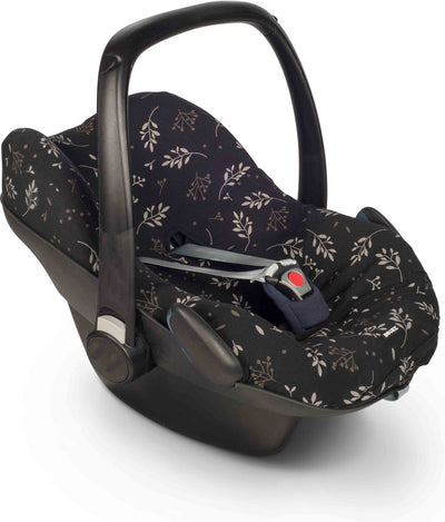 Dooky housse de siège 0+ housse de siège auto feuilles romantiques noir - housse de siège auto universelle maxi cosi cabriofix, housse maxi cosi galet, housse maxi cosi, cybex et plus - housse de siège auto bébé universelle