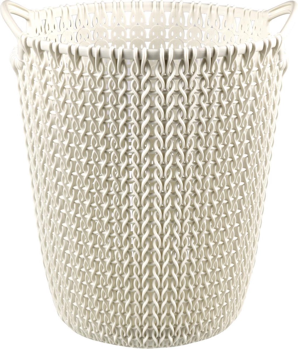 Corbeille à papier en tricot Curver - 7l - blanc vintage