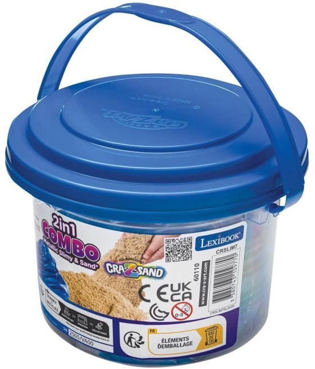 Seau combiné de sable visqueux Lexibook slime 2 en 1