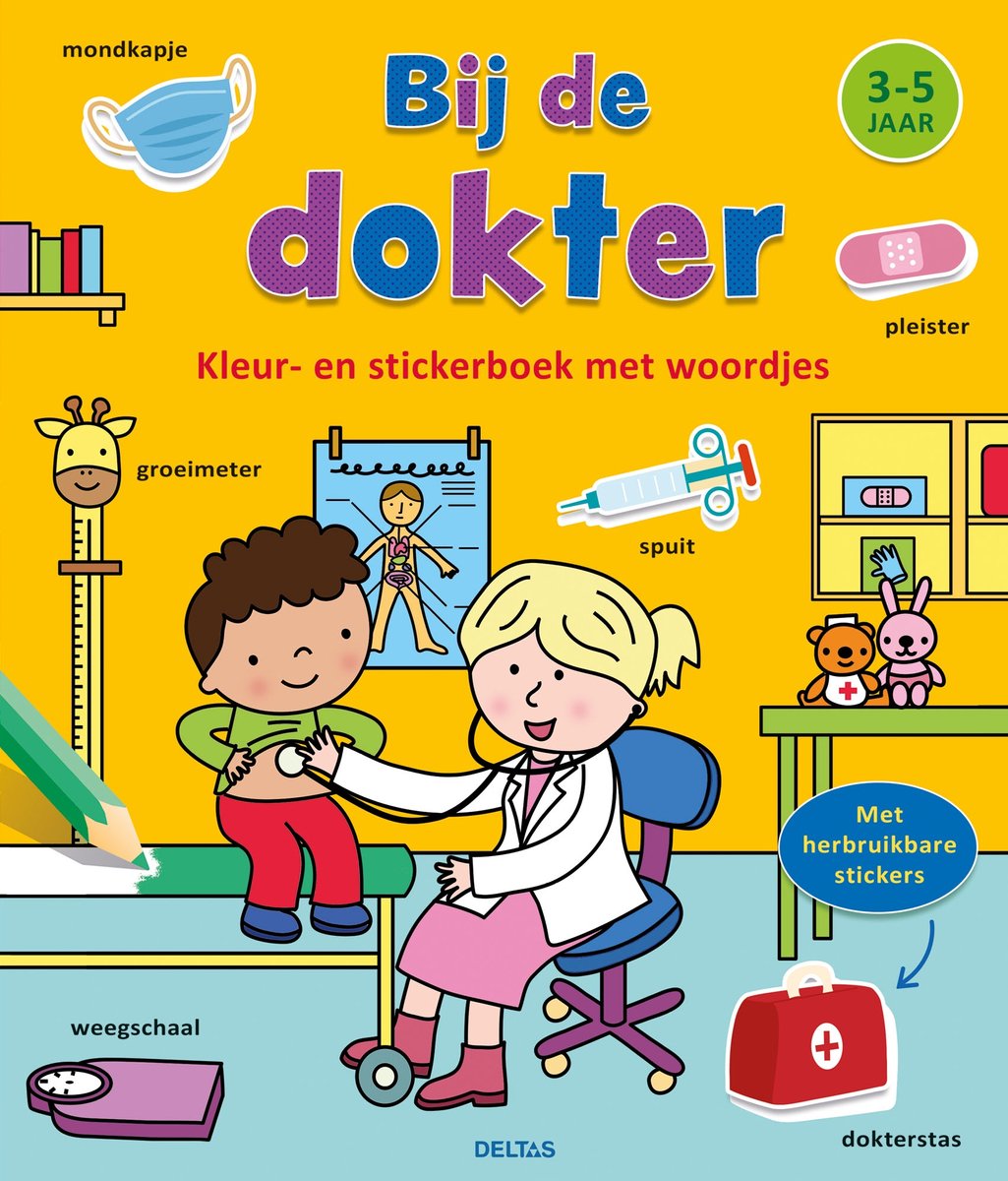 Livre de coloriage et d'autocollants Deltas - chez le médecin