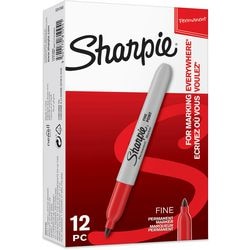 Marqueur permanent Sharpie pointe fine rouge 12 pièces