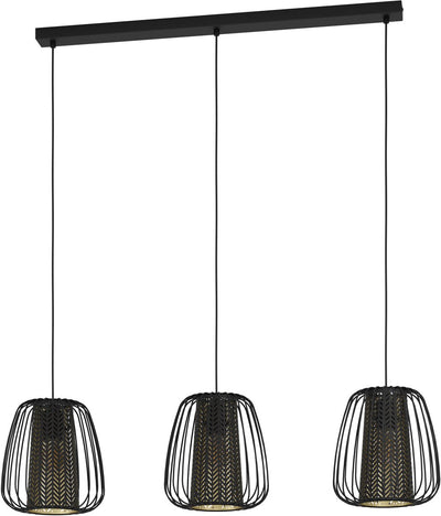 Lampe à suspension Eglo curasao - e27 - 99,5 cm - or noir