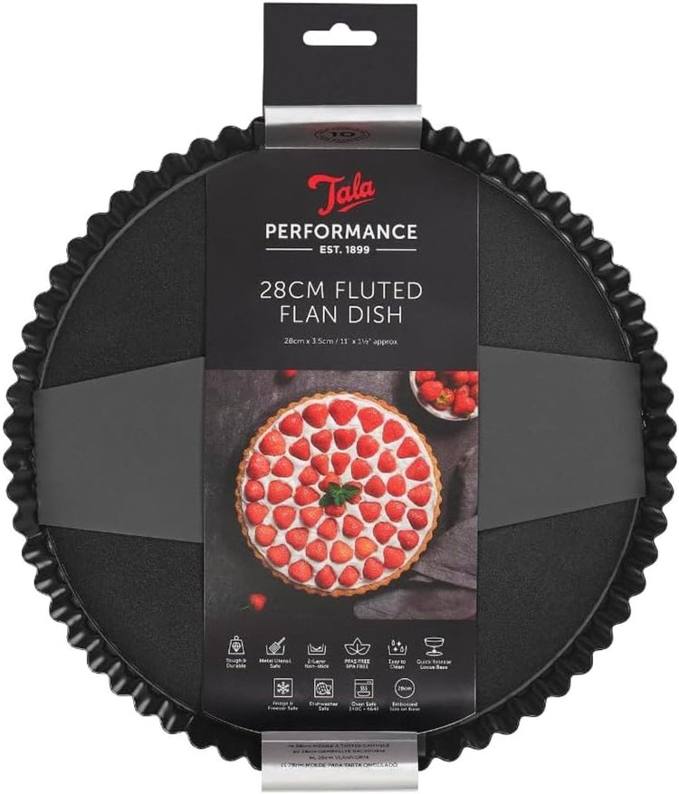 Tala performance - moule à quiche à fond amovible - 28 cm - passe au four - revêtement antiadhésif - sans pfas