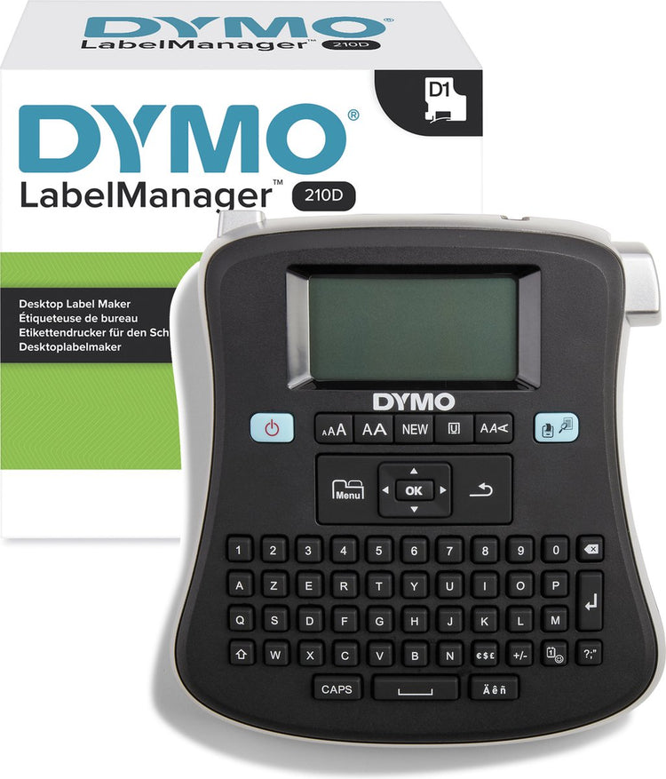 Étiqueteuse Dymo Label Manager 210d | imprimante d'étiquettes de bureau | étiqueteuse portable avec clavier azerty | grand écran et touches pour un accès rapide | pour le bureau et la maison