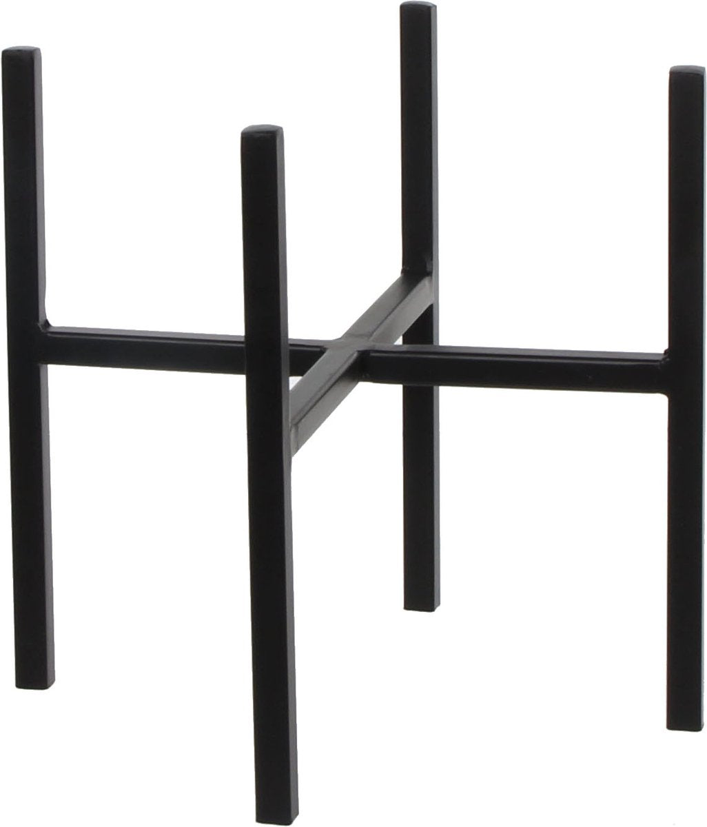 Support pour plantes décorations en mica - noir - h25 x l24 cm - métal - pot de fleurs surélévation de pot de fleurs