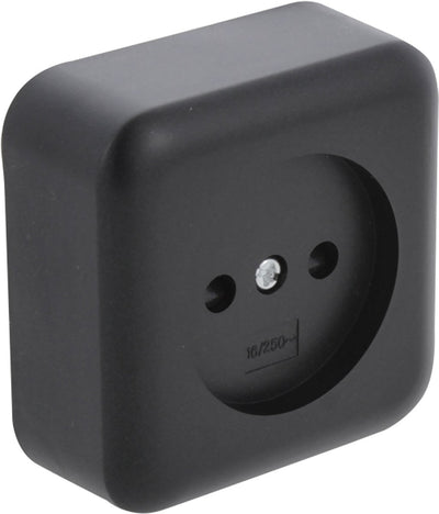 Prise Q-link | construction | 1 fois | avec protection contre les contacts | noir - 00.945.40