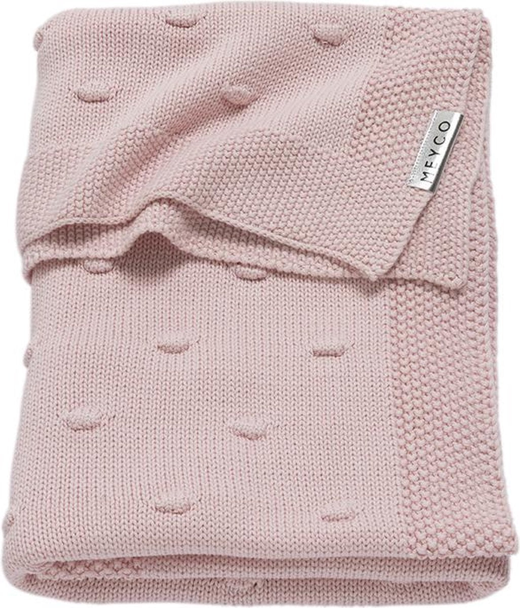 Meyco baby knots crib blanket - pink - 75x100cm - 1.0 tog