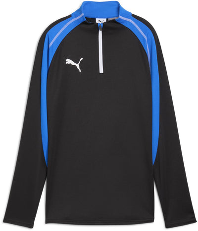 Haut de sport Puma Individualblaze 1 4 zip-top pour femme - noir-blanc-bleu course