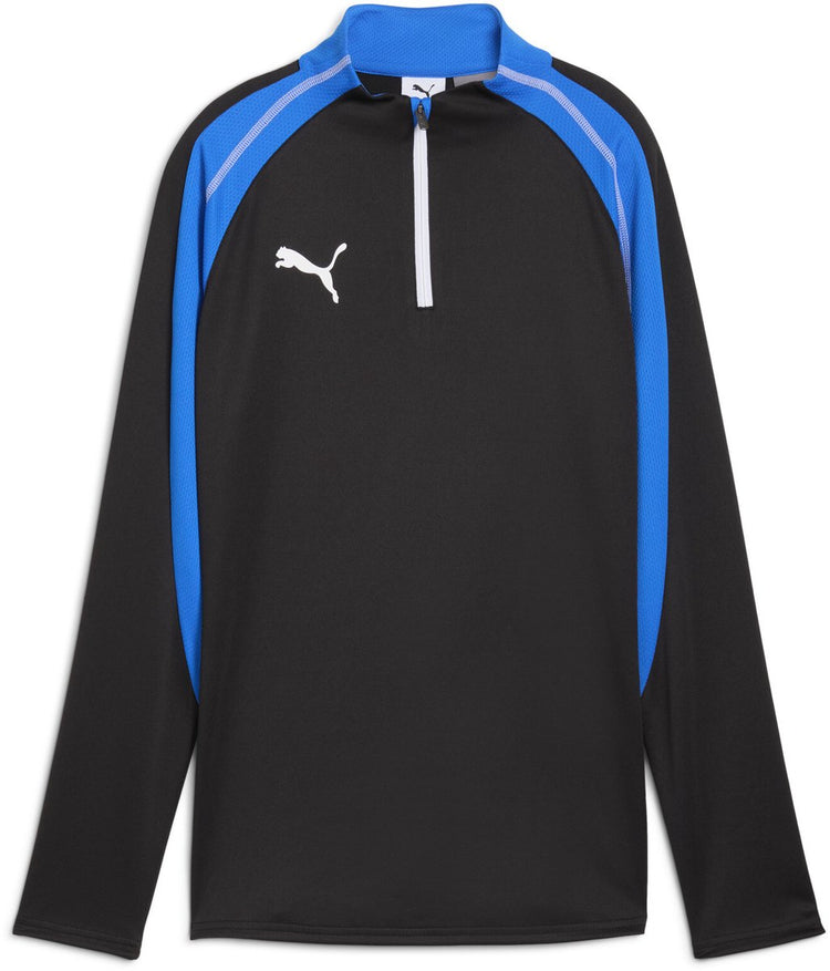 Haut de sport Puma Individualblaze 1 4 zip-top pour femme - noir-blanc-bleu course