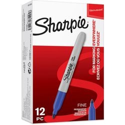Marqueur permanent Sharpie pointe fine bleu 12 pièces