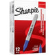 Marqueur permanent Sharpie pointe fine bleu 12 pièces