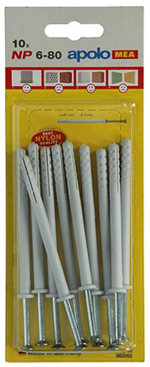 Celo 1015393 - 10 bouchons à clous en nylon np 502662 6x80mm | 5 pièces