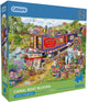 Gibsons puzzle canal bateau fleurit 500xl puzzle coloré amusant.