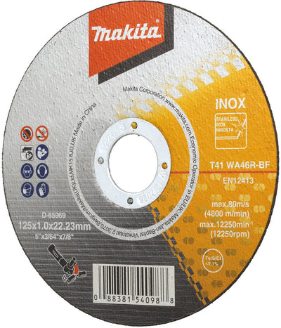 Makita d-65969 disque à tronçonner 125x22,23x1,2mm acier inoxydable