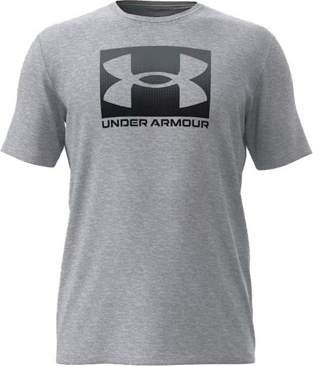 Under Armour UA M Boxed Sports Updated SS-Gry Chemise de sport pour hommes - Mod Grey Light Heather - Noir