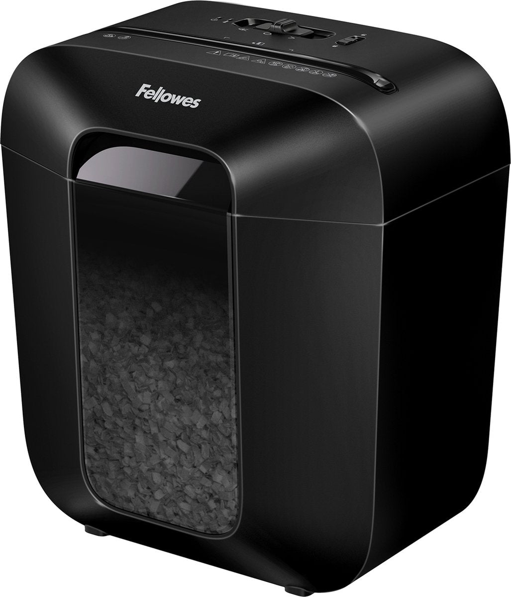 Destructeur de papier Fellowes Lx25m – Mini-Cut P-4 – 6 feuilles – pour le bureau à domicile