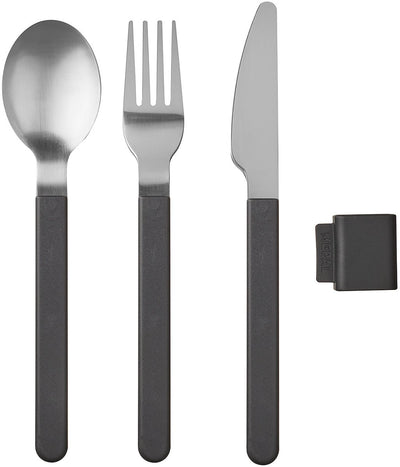 Mepal set de couverts silueta - 3 pièces - couverts de voyage - nordique noir
