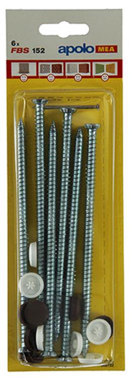 Celo 1015421 - 6 vis de fenêtre fsb 152mm + caches 502722 | 5 pièces