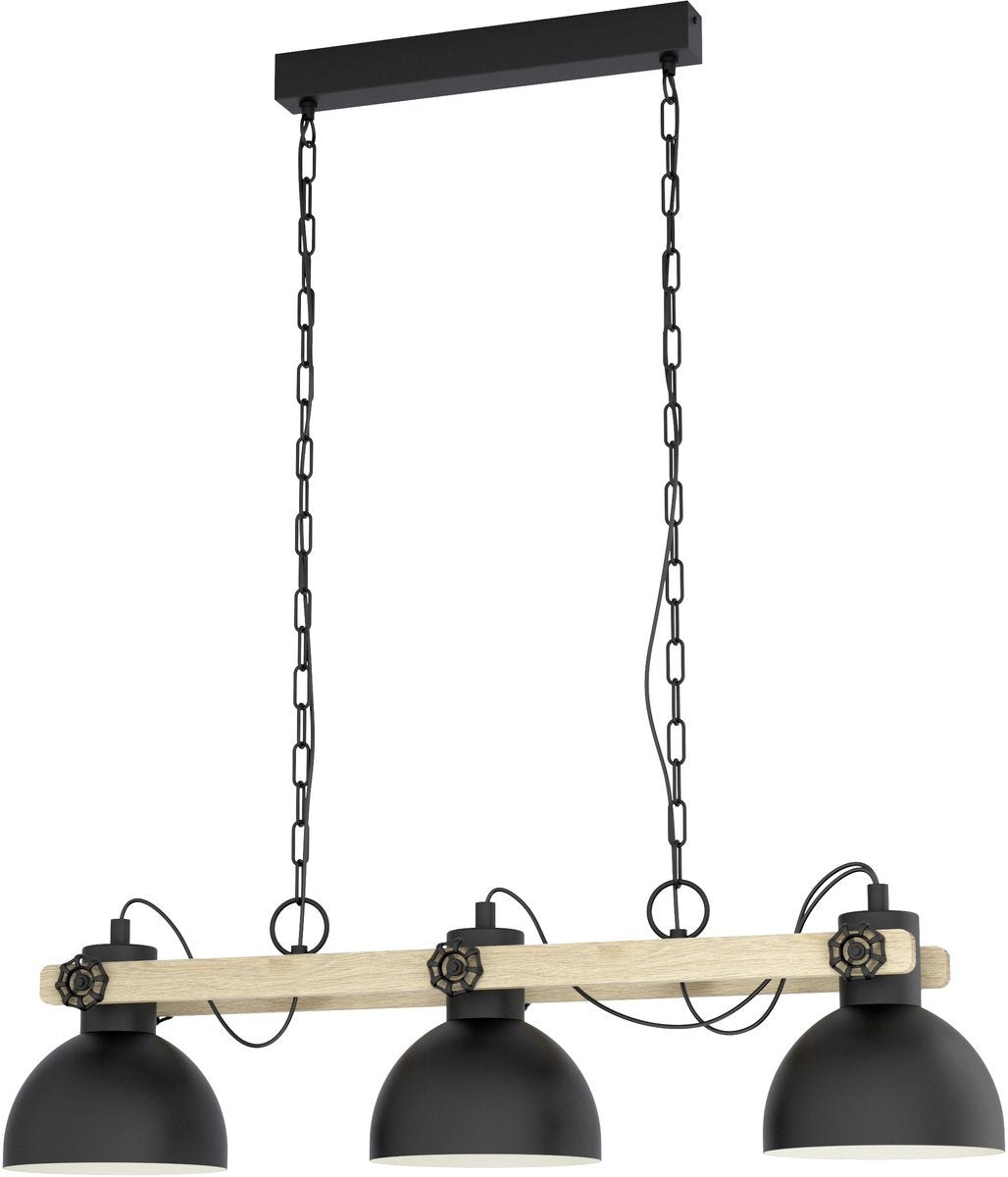 Lampe à suspension Eglo Lubenham - e27 - 90 cm - marron noir