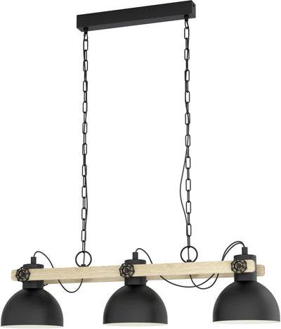 Lampe à suspension Eglo Lubenham - e27 - 90 cm - marron noir