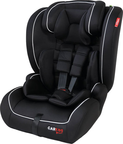Siège auto Carkids i-size luca - conforme à la norme i-size r-129 - pour enfants de 76 à 150 cm - appui-tête réglable - noir et blanc