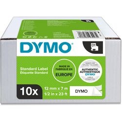 Ruban d'étiquettes dymo 45013 brillant 12 mm noir wi