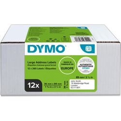 Étiquette d'adresse dymo large 99012 blanc mat