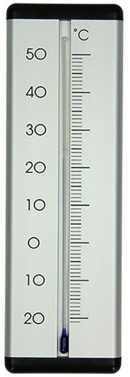 1010127 - thermomètre aluminium intérieur-extérieur argent 20cm | 2 pièces