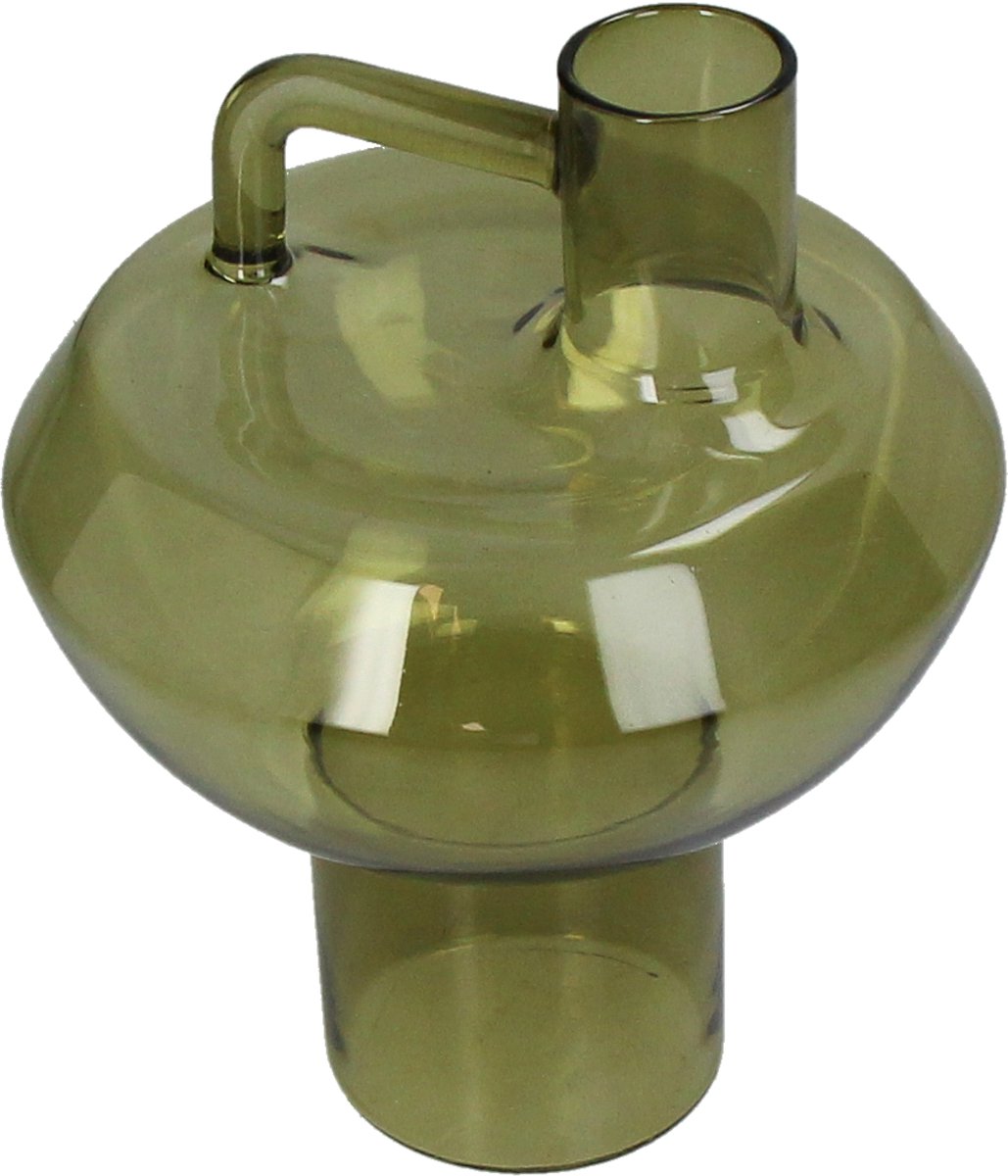 Vase collection HD verre vert 13,5x13,5x17cm