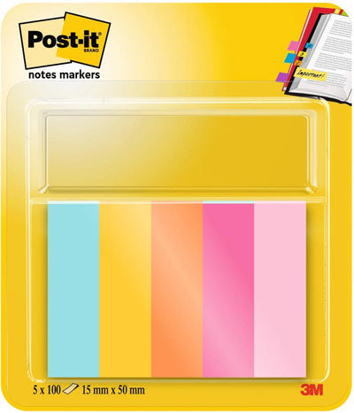 Index post-it 670-5-bea papier bleu, orange, rose, jaune