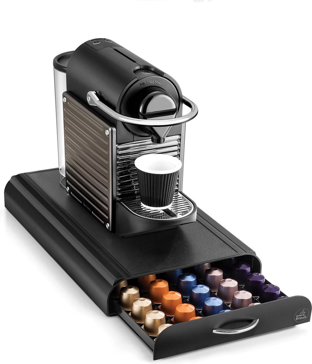 Porte-capsules Cep luxe avec tiroir - élément de rangement - pour porte-gobelet Nespresso - machine standard - 50 tasses