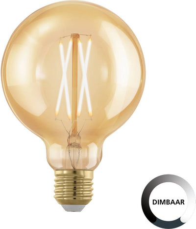 Lampe led âge d'or Eglo - e27 - ø 9,5 cm - dimmable - 4w - 1700k - ambre