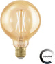 Lampe led âge d'or Eglo - e27 - ø 9,5 cm - dimmable - 4w - 1700k - ambre