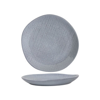 Assiette à dîner textile tissé gris Ø27 cm