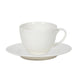 Tasse avec du plat en porcelaine de diamant 220 ml 6 pièces
