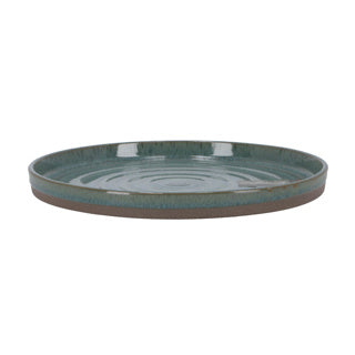 Plaque plate d26 cm basalte océan vert