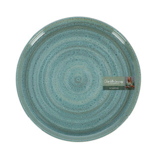 Plaque plate d26 cm basalte océan vert